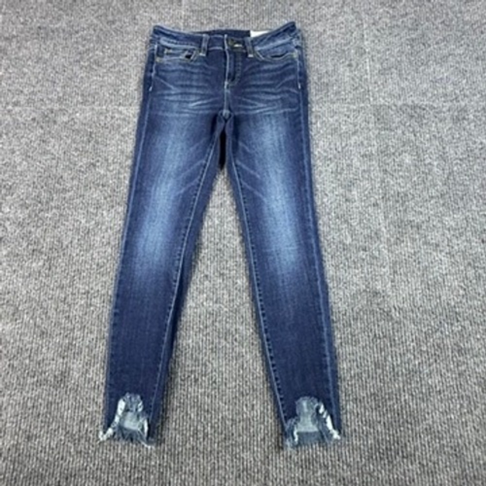 Vince Camuto Womens Size 26/2 Skinny Jean Dark Wash Frayed Released Hem 90993341